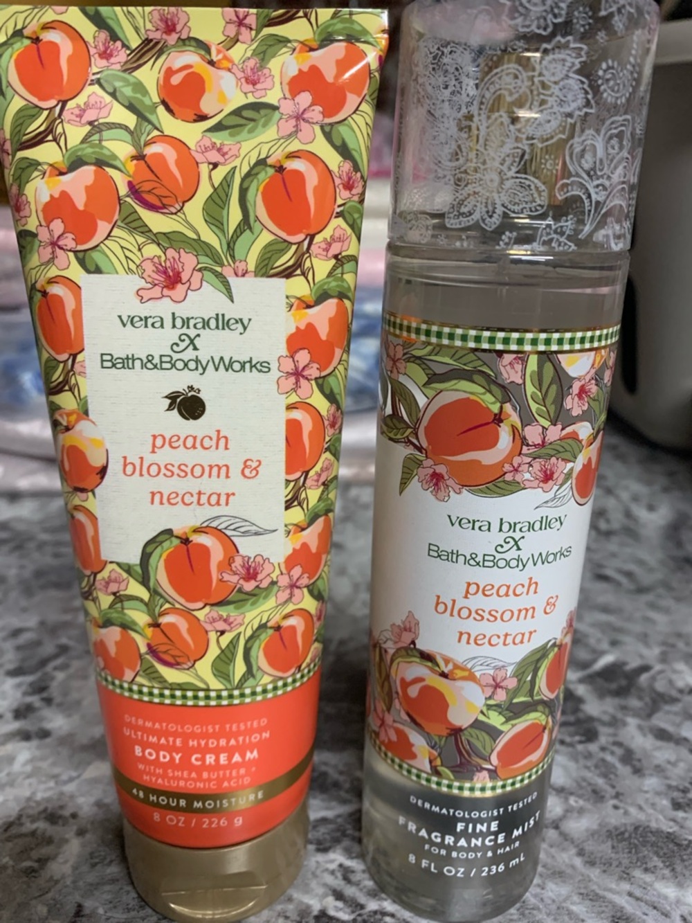 Bath & Body Works Peach Blossom & Nectar Body Cream & Fragrance Mist FULL SIZE
